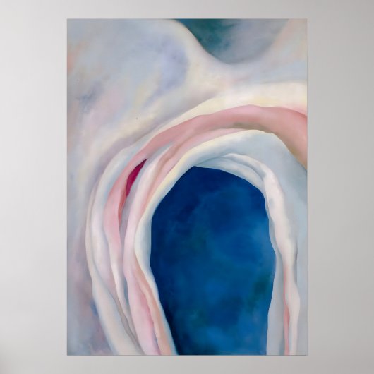 Muziekroze en blauw door O'Keeffe Poster (Voorkant)