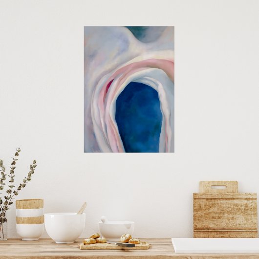 Muziekroze en blauw door O'Keeffe Poster (Keuken)