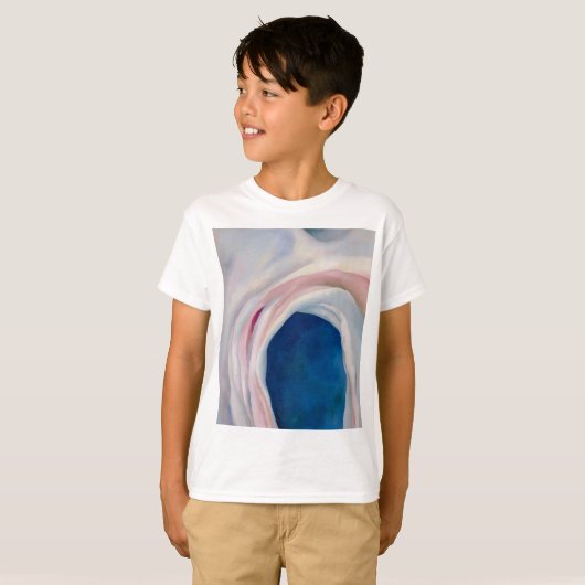 Muziekroze en blauw door O'Keeffe T-shirt (Voorkant volledig)