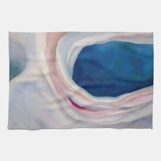 Muziekroze en blauw door O'Keeffe Theedoek (Horizontaal)