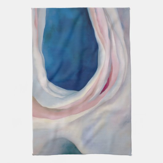 Muziekroze en blauw door O'Keeffe Theedoek (Verticaal)