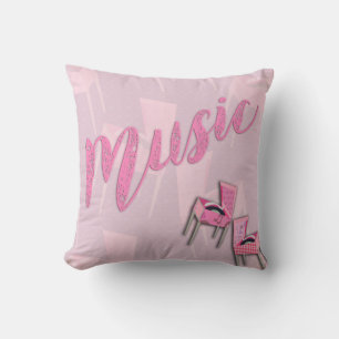 Muziekroze retro kussen