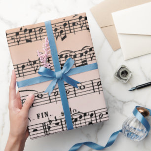 Muzieksamenstelling op verloopachtergrond cadeaupapier