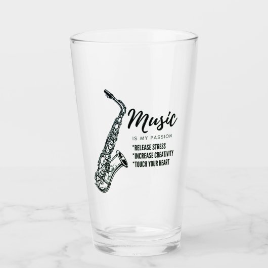 muzieksaxofone glas (Voorkant)