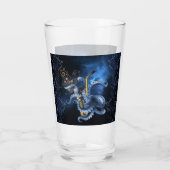 Muzieksaxofone met octopus glas (Achterkant)