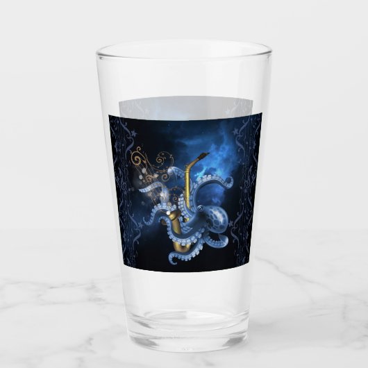 Muzieksaxofone met octopus glas (Voorkant)