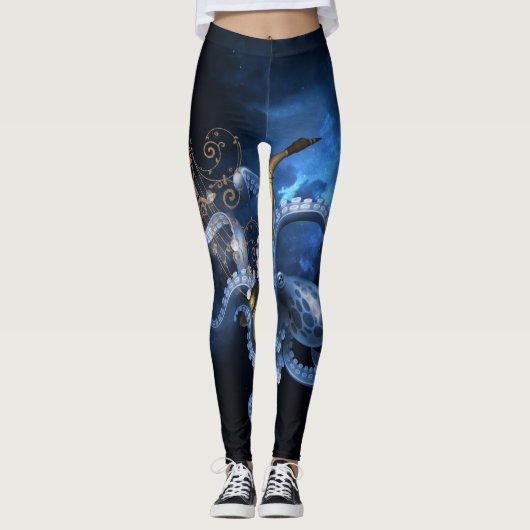 Muzieksaxofone met octopus leggings (Voorkant)