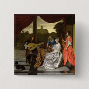 Muziekscène in Amsterdam Vierkante Button 5,1 Cm