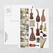 Muziekscènes en -instrumenten briefkaart (Voorkant / Achterkant)
