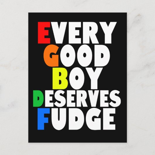 Muziekschaal in regenboog briefkaart (Voorkant)