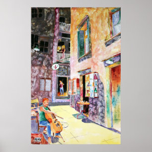 Muziekschool afdrukken poster