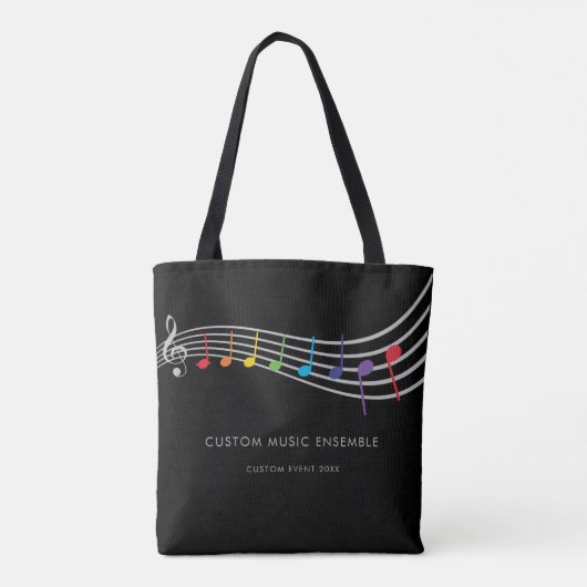 Muziekschool Evenement Kinderen Rainbow Choir Tote Bag (Achterkant)