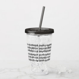 Muziekscore acrylgetumblers acryl drinkbeker