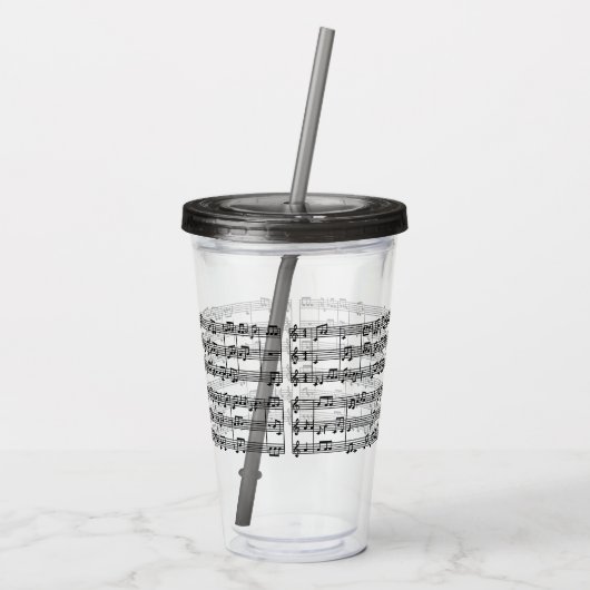 Muziekscore acrylgetumblers acryl drinkbeker (Achterkant)