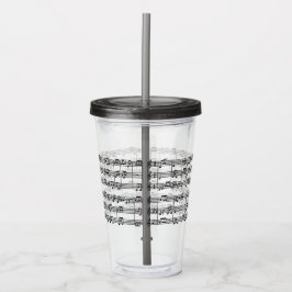 Muziekscore acrylgetumblers acryl drinkbeker