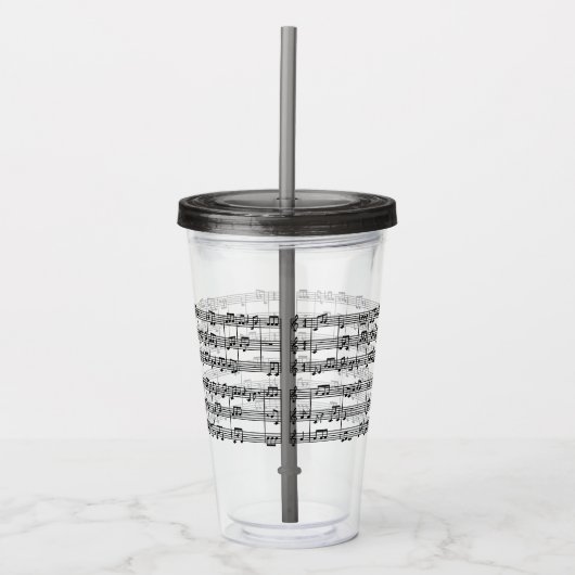 Muziekscore acrylgetumblers acryl drinkbeker (Voorkant)