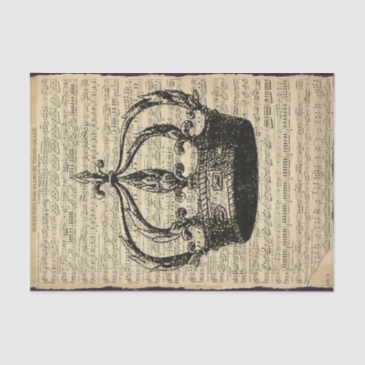 Muziekscore en kroon tissuepapier (Voorkant)