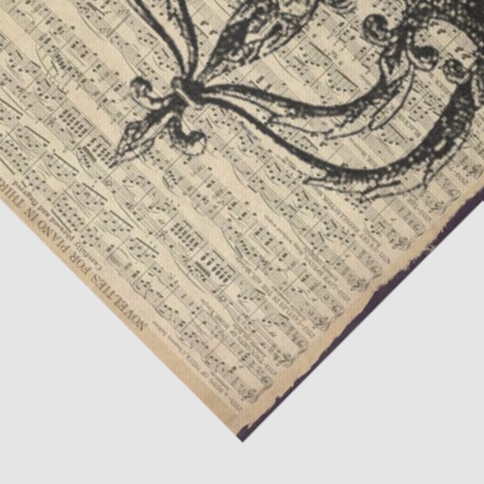 Muziekscore en kroon tissuepapier (Detail)