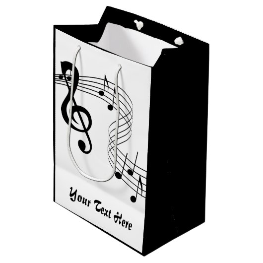 Muziekscore Middelgrote Gift Bag Medium Cadeauzakje (Voorkant Gekanteld)