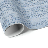 Muziekscore Oud Blauw Papierontwerp Cadeaupapier (Rol Hoek)
