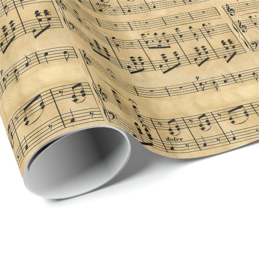 Muziekscore - oud ontwerp van papier (Rol Hoek)