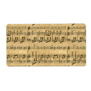 Muziekscore - oud ontwerp van papier etiket
