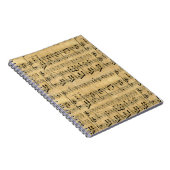 Muziekscore - oud ontwerp van papier notitieboek (Rechterzijde)