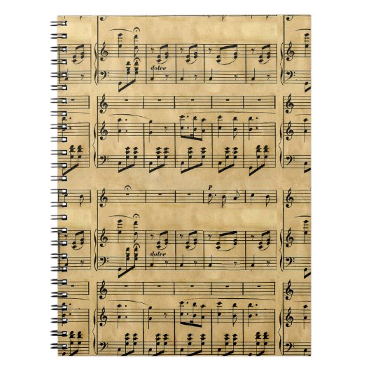 Muziekscore - oud ontwerp van papier notitieboek (Voorkant)