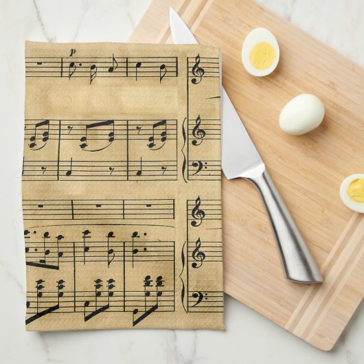 Muziekscore - oud ontwerp van papier theedoek (Quarter Fold)