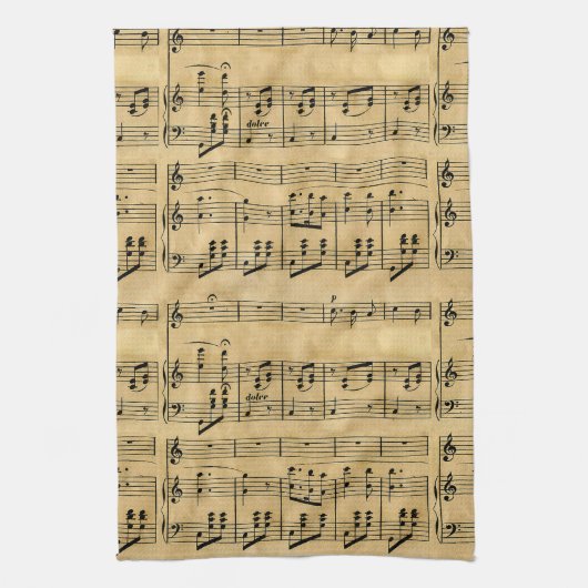 Muziekscore - oud ontwerp van papier theedoek (Verticaal)