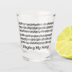 Muziekscore Shot Glass Glas