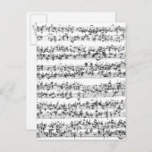Muziekscore van Johann Sebastian Bach Briefkaart (Voorkant / Achterkant)