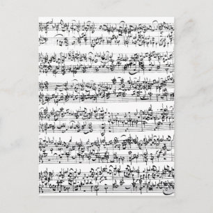 Muziekscore van Johann Sebastian Bach Briefkaart