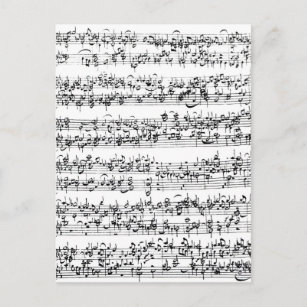 Muziekscore van Johann Sebastian Bach Briefkaart