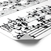 Muziekscore van Johann Sebastian Bach Poster (Hoek)