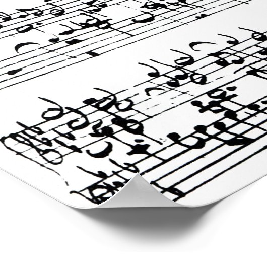 Muziekscore van Johann Sebastian Bach Poster (Hoek)