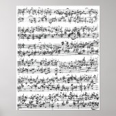 Muziekscore van Johann Sebastian Bach Poster (Voorkant)