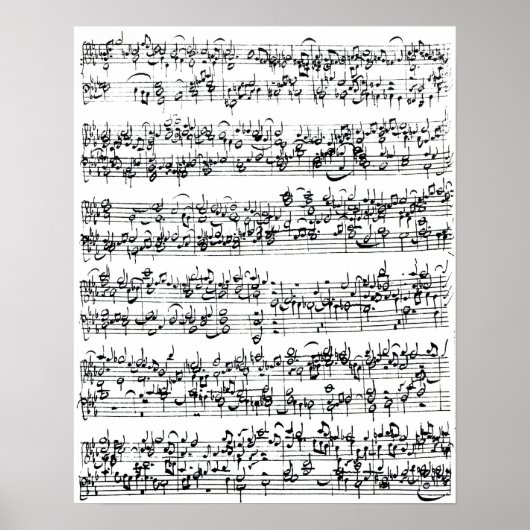 Muziekscore van Johann Sebastian Bach Poster (Voorkant)