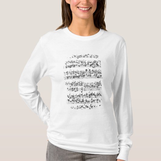 Muziekscore van Johann Sebastian Bach T-shirt (Voorkant)