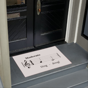 Muziekscore voor Doorbell Sound Humoureuze Welkom Deurmat