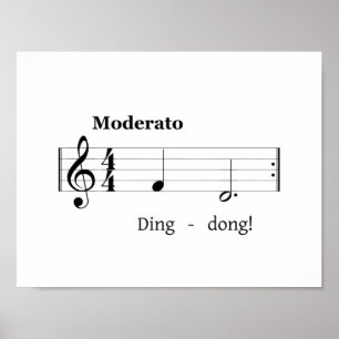 Muziekscore voor Doorbell Sound Humoureuze Welkom Poster
