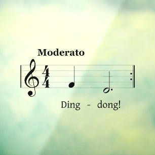 Muziekscore voor Doorbell Sound Humoureuze Welkom Raamsticker