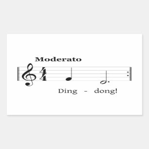 Muziekscore voor Doorbell Sound Humoureuze Welkom Rechthoekige Sticker
