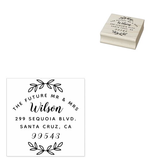 Muziekscript De toekomst Mr & Mrs Retouradres Rubberstempel (Gestempeld)