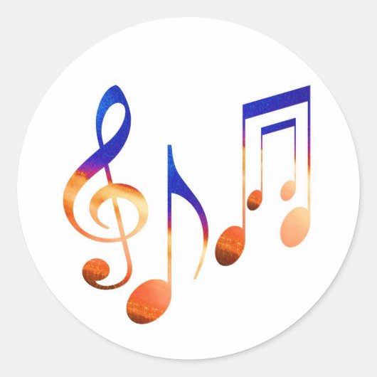 Muzieksignalen dansen ronde sticker (Voorkant)