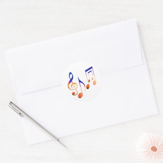 Muzieksignalen dansen ronde sticker (Envelop)