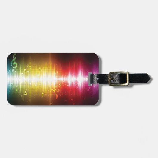 Muziekspectrum Soundwave Vibrant Audio Visualizer Bagagelabel (Voorkant horizontaal)