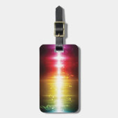 Muziekspectrum Soundwave Vibrant Audio Visualizer Bagagelabel (Voorkant verticaal)