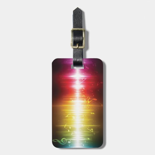 Muziekspectrum Soundwave Vibrant Audio Visualizer Bagagelabel (Voorkant verticaal)