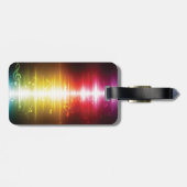 Muziekspectrum Soundwave Vibrant Audio Visualizer Bagagelabel (Achterkant horizontaal)